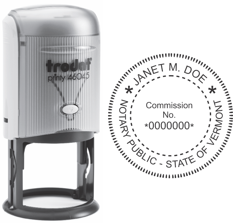 VERMONT SELF INKING ROUND NOTARY STAMP